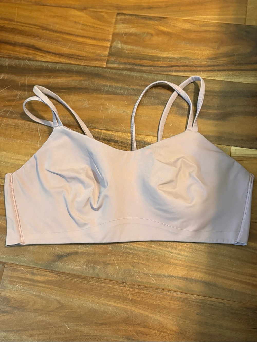 Lululemon Dusty Mauve Strappy Longline Sports Bra Estimated Size 8 (1362)